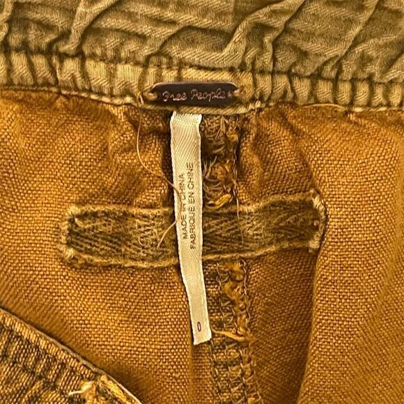 Free People Women's Harem Pants Size 0 in acid washed Brown Elastic Waist Casual - Picture 7 of 11